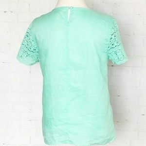 J. Crew Tops - J. Crew Crochet Linen Mint Blouse J. Crew Tops - J. Crew Crochet Linen Mint Blouse